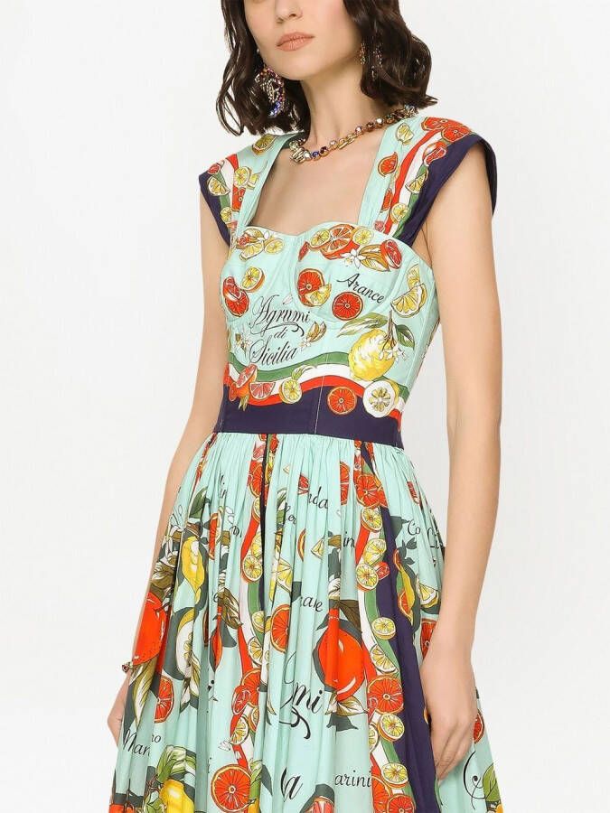 Dolce & Gabbana Jurk met print Groen