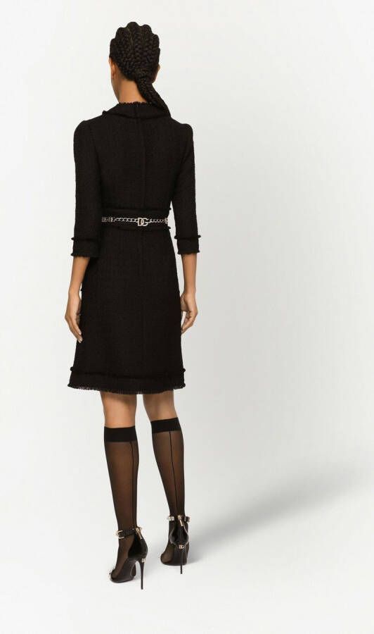 Dolce & Gabbana Tweed midi-jurk Zwart