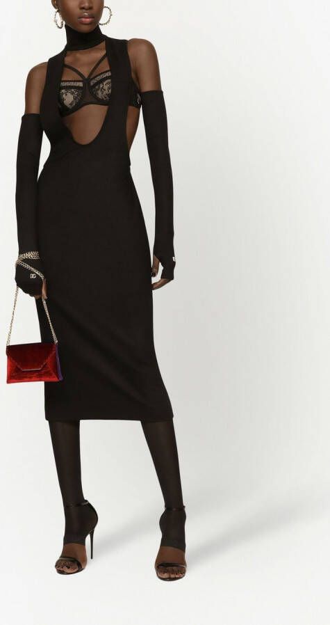 Dolce & Gabbana Uitgesneden midi-jurk Zwart