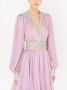Dolce & Gabbana Chiffon mini-jurk met V-hals Paars - Thumbnail 5