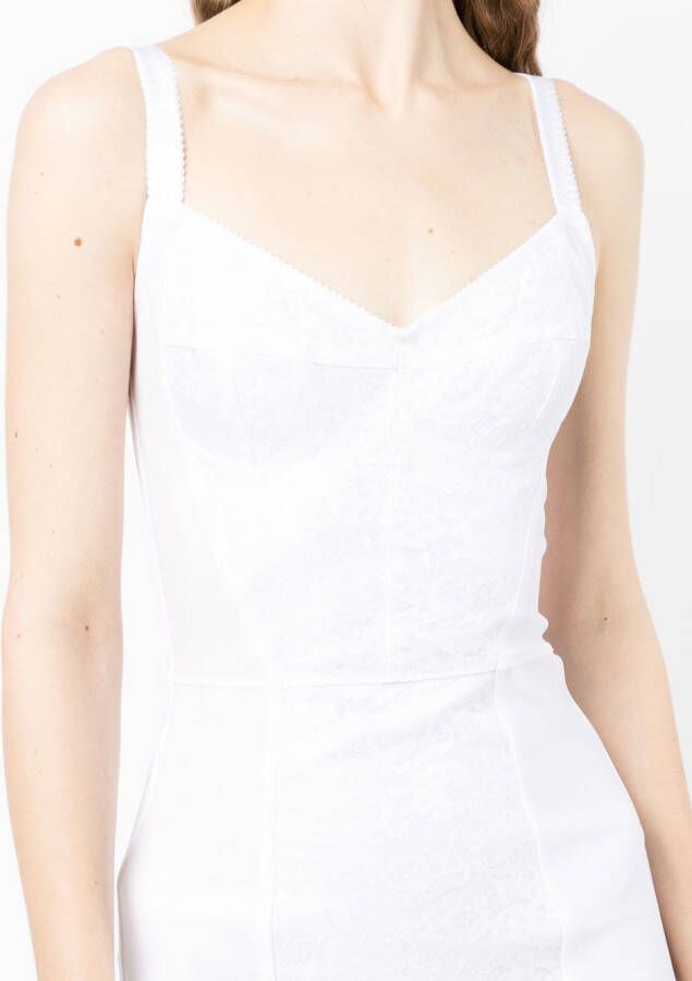 Dolce & Gabbana Jurk met vlakken van kant Wit