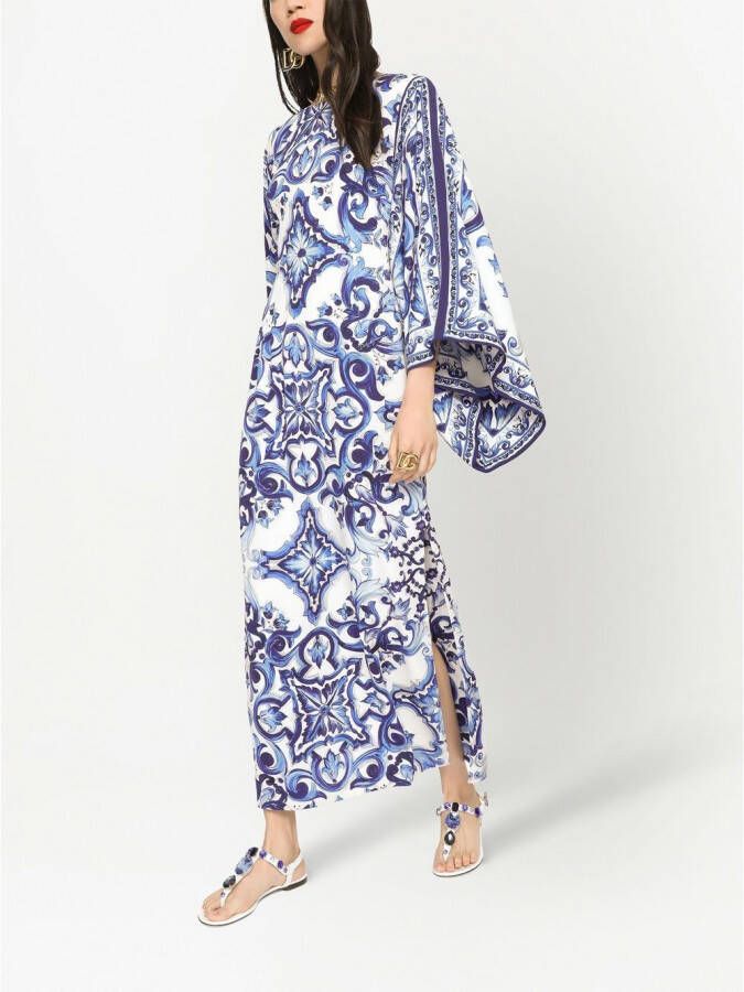Dolce & Gabbana Zijden maxi-jurk Blauw