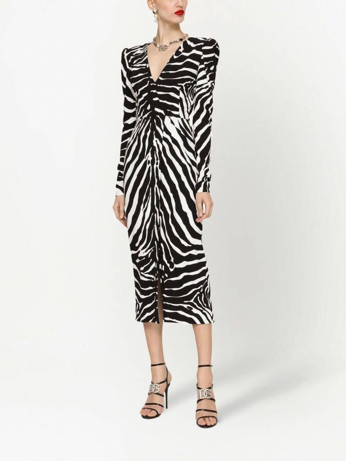 Dolce & Gabbana Jurk met zebraprint Zwart