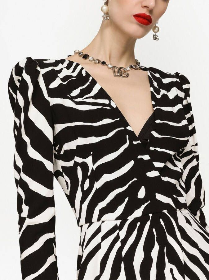 Dolce & Gabbana Jurk met zebraprint Zwart