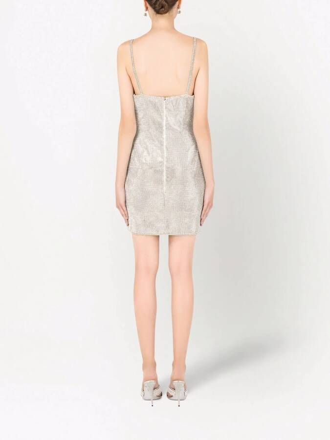 Dolce & Gabbana Mesh mini-jurk verfraaid met kristallen Zilver