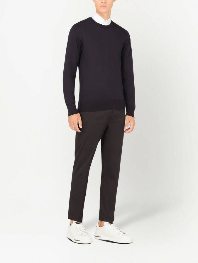 Dolce & Gabbana Kasjmier trui met ronde alsh Blauw