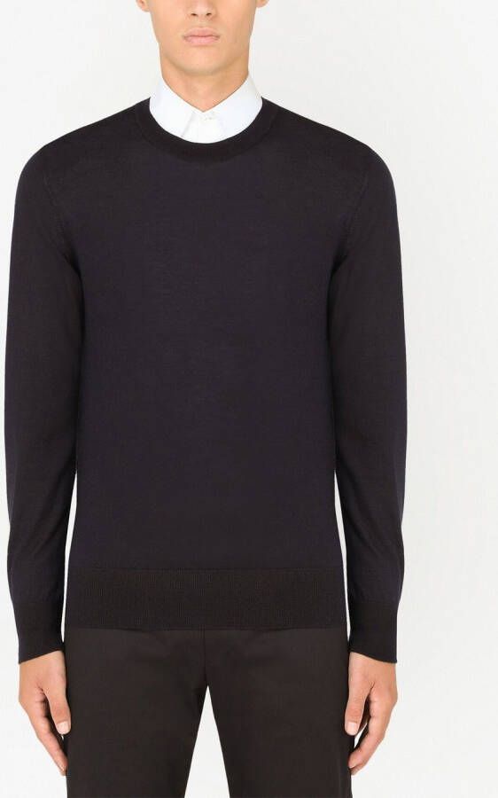 Dolce & Gabbana Kasjmier trui met ronde alsh Blauw