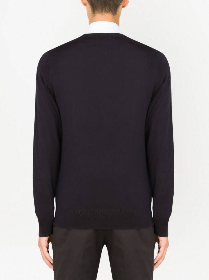 Dolce & Gabbana Kasjmier trui met ronde alsh Blauw