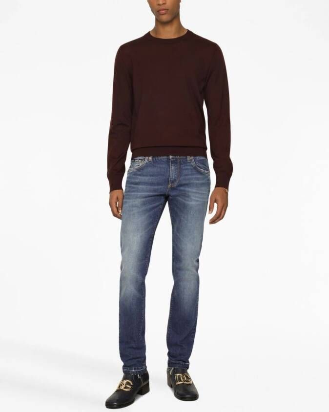 Dolce & Gabbana Kasjmier trui met ronde hals Bruin