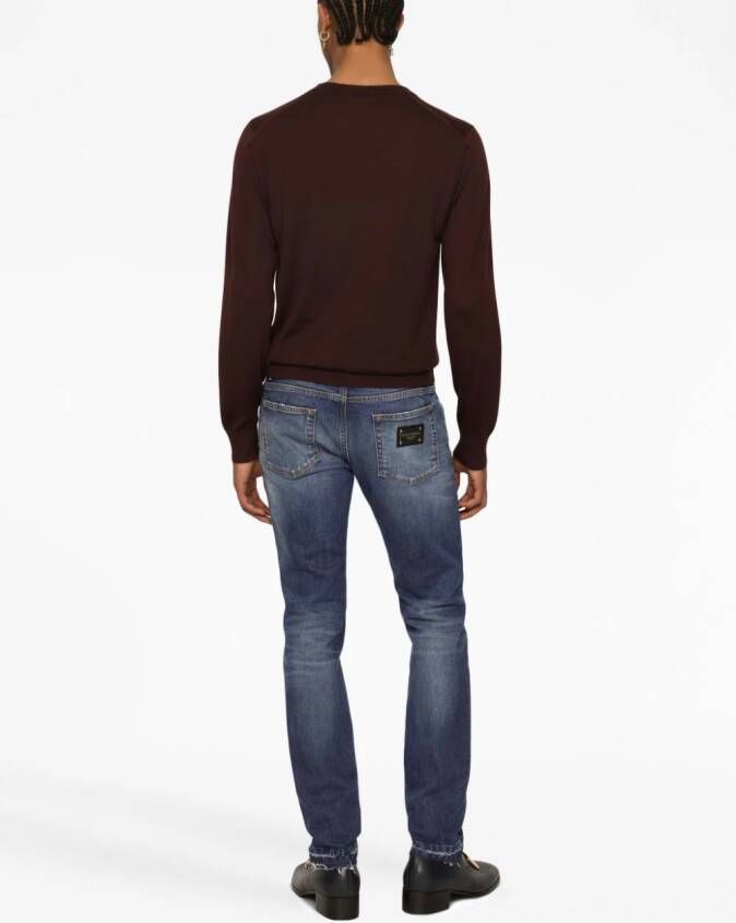 Dolce & Gabbana Kasjmier trui met ronde hals Bruin
