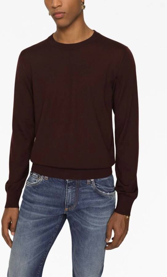 Dolce & Gabbana Kasjmier trui met ronde hals Bruin