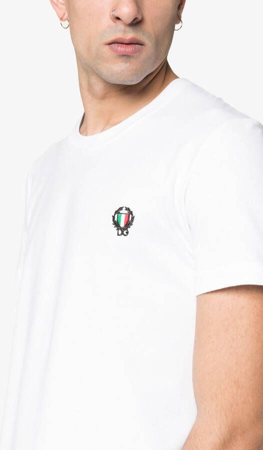 Dolce & Gabbana katoenen T-shirt met geborduurd logo Wit