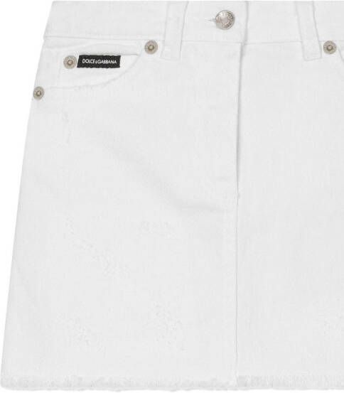 Dolce & Gabbana Kids A-lijn spijkerrok Wit