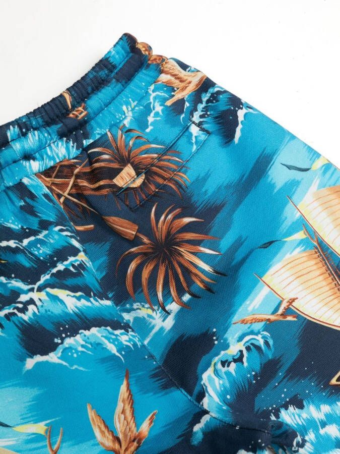 Dolce & Gabbana Kids Shorts met abstracte print Blauw