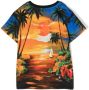 Dolce & Gabbana Kids T-shirt met abstracte print Blauw - Thumbnail 2