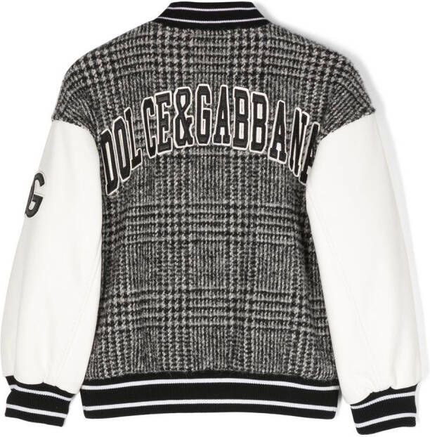 Dolce & Gabbana Kids Bomberjack met logo applicatie Zwart