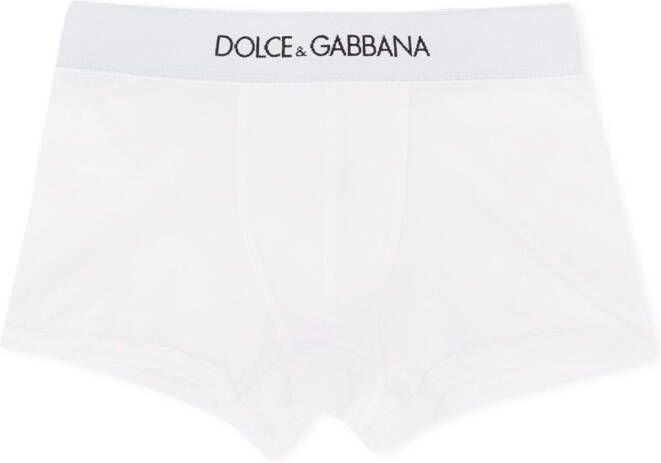 Dolce & Gabbana Kids Boxershorts met logo Wit
