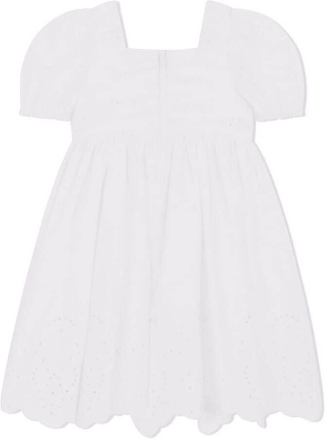 Dolce & Gabbana Kids Popeline jurk met broderie anglaise Wit