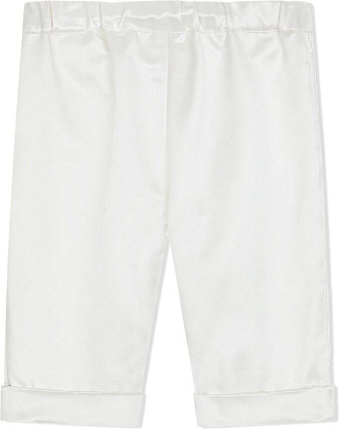 Dolce & Gabbana Kids Zijden broek met DG-logo Wit