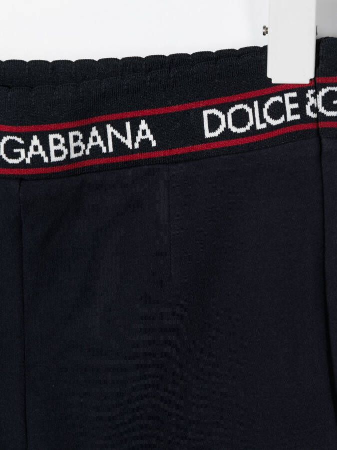 Dolce & Gabbana Kids Broek met logo tailleband Zwart