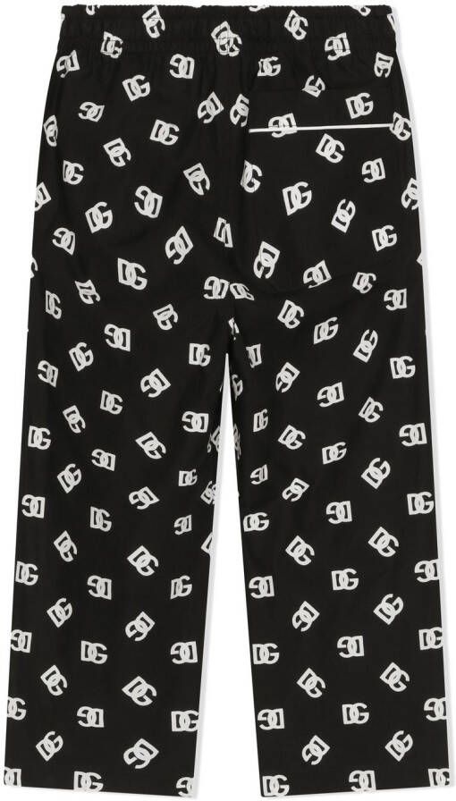 Dolce & Gabbana Kids Pyjamabroek met DG-logo Zwart