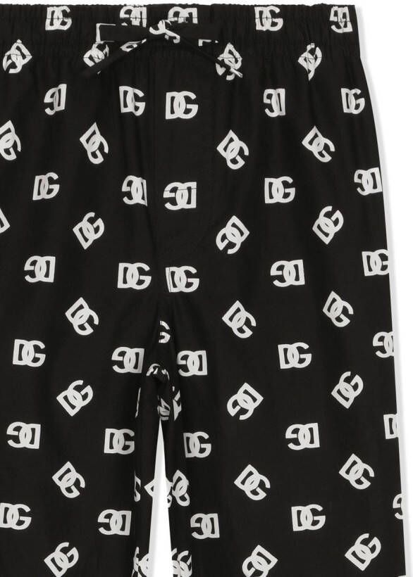 Dolce & Gabbana Kids Pyjamabroek met DG-logo Zwart