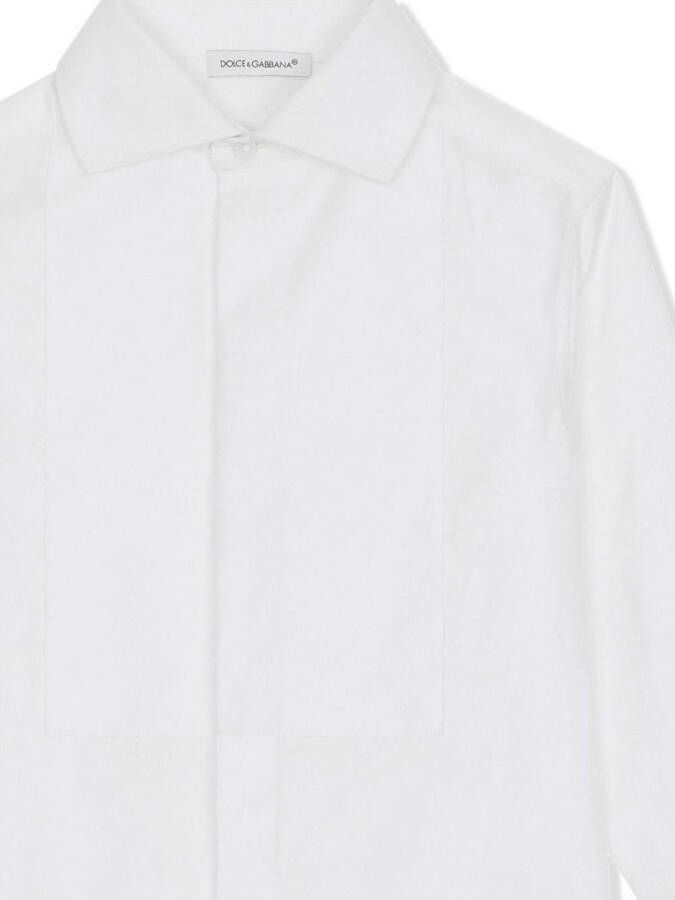 Dolce & Gabbana Kids Smokingshirt met DG-logo jacquard Wit