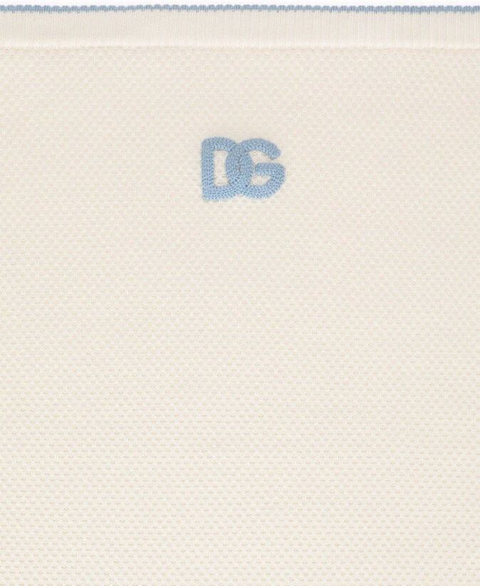 Dolce & Gabbana Kids Deken met geborduurd logo Beige