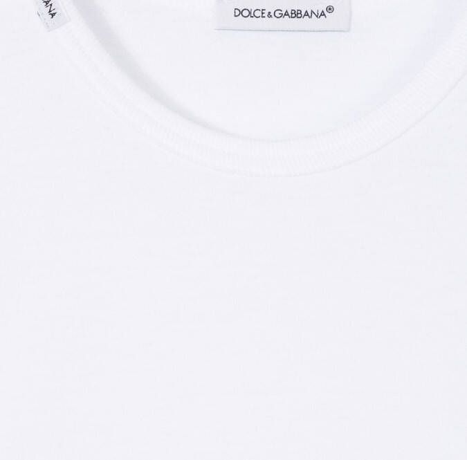Dolce & Gabbana Kids effen T-shirt Wit