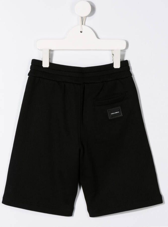 Dolce & Gabbana Kids Elastische trainingsshorts Zwart