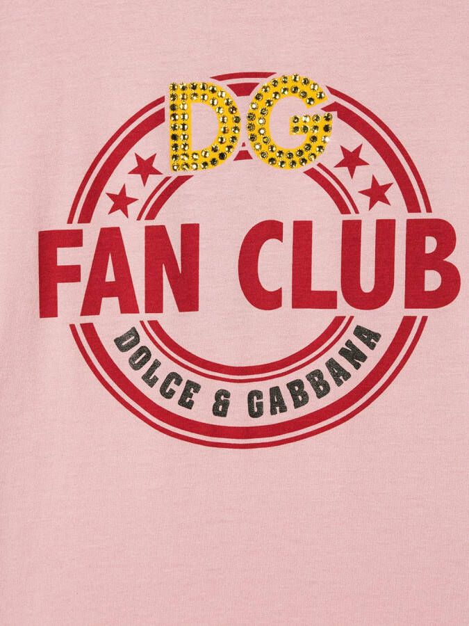 Dolce & Gabbana Kids Fan Club T-shirt Roze