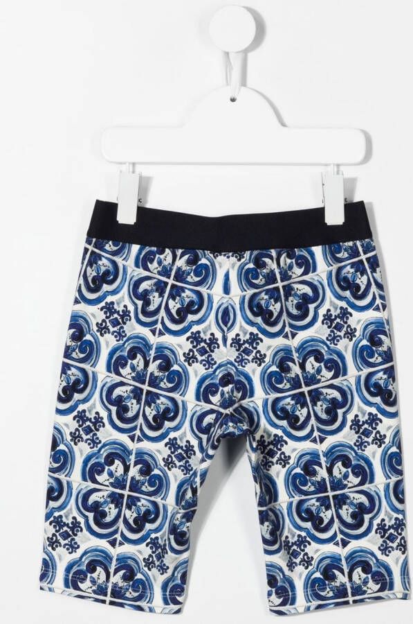 Dolce & Gabbana Kids Fietsshorts met print Blauw