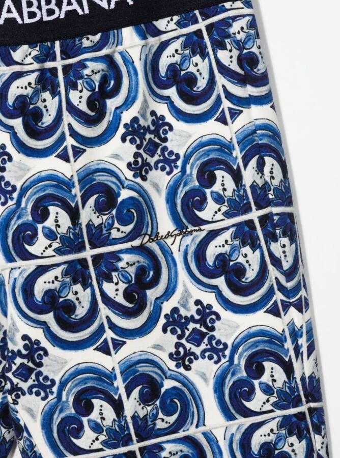 Dolce & Gabbana Kids Fietsshorts met print Blauw