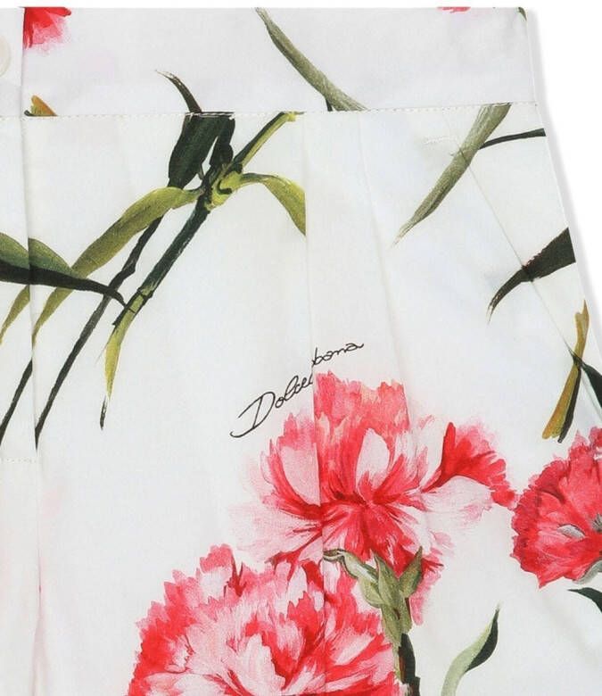 Dolce & Gabbana Kids Shorts met bloemenprint Wit