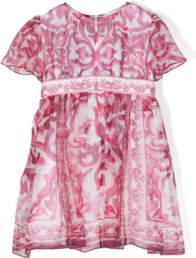 Dolce & Gabbana Kids Jurk met bloemenprint Roze