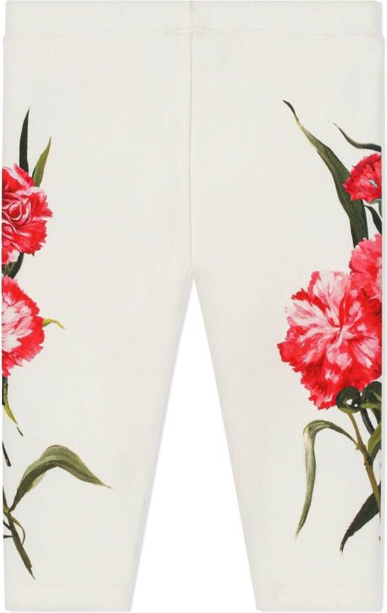 Dolce & Gabbana Kids Legging met bloemenprint Wit