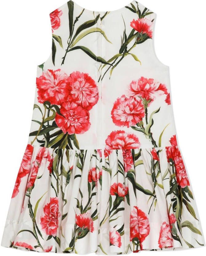 Dolce & Gabbana Kids Jurk met bloemenprint Wit