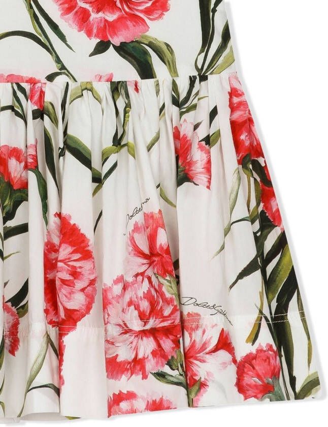 Dolce & Gabbana Kids Jurk met bloemenprint Wit