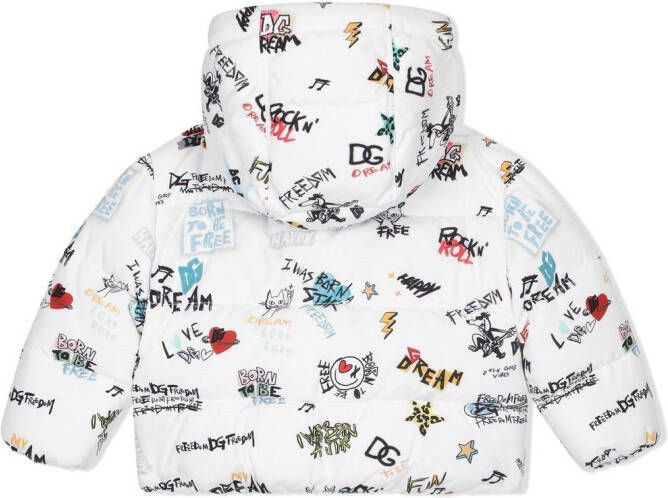 Dolce & Gabbana Kids Gewatteerde jas Wit