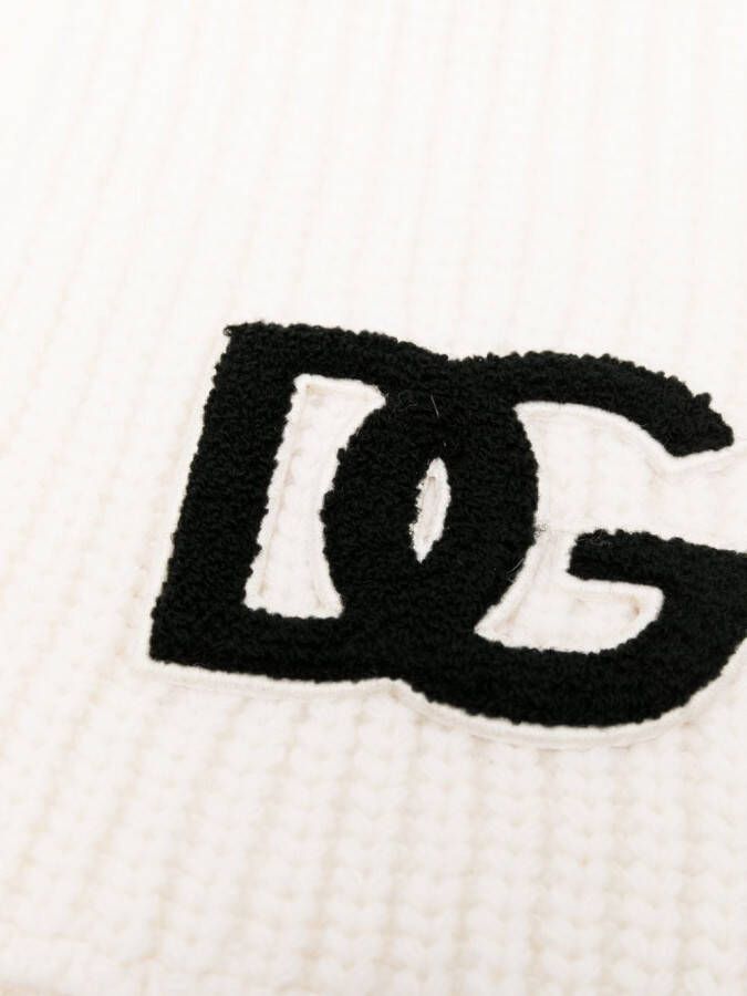 Dolce & Gabbana Kids Grofgebreide sjaal Wit