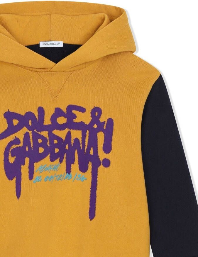Dolce & Gabbana Kids Hoodie met logoprint Geel