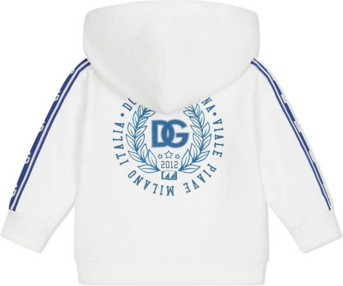 Dolce & Gabbana Kids Katoenen hoodie met DG-logo Wit
