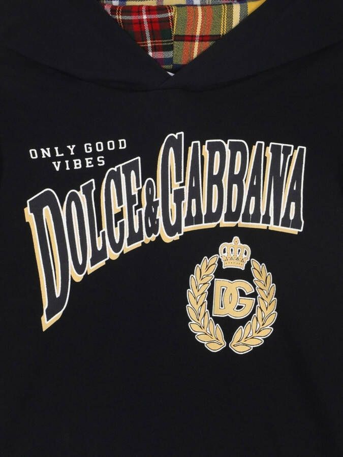 Dolce & Gabbana Kids Hoodie met tartan ruit Blauw