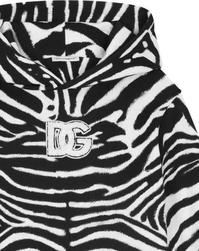 Dolce & Gabbana Kids Hoodie met zebraprint Wit