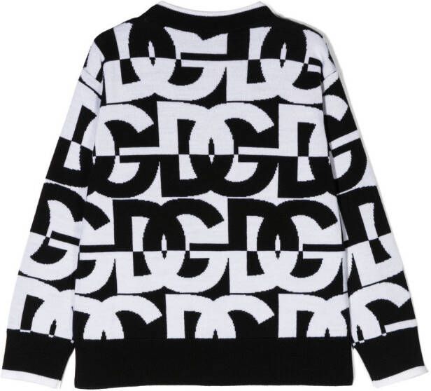 Dolce & Gabbana Kids Intarsia trui Zwart