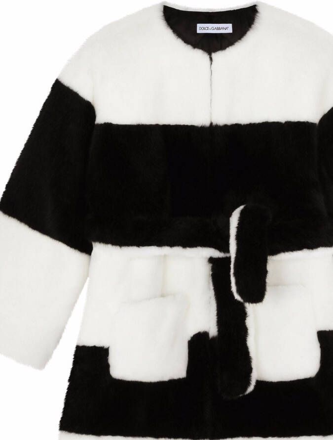Dolce & Gabbana Kids Jas van imitatiebont Zwart