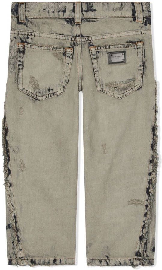 Dolce & Gabbana Kids Jeans met logopatch Grijs