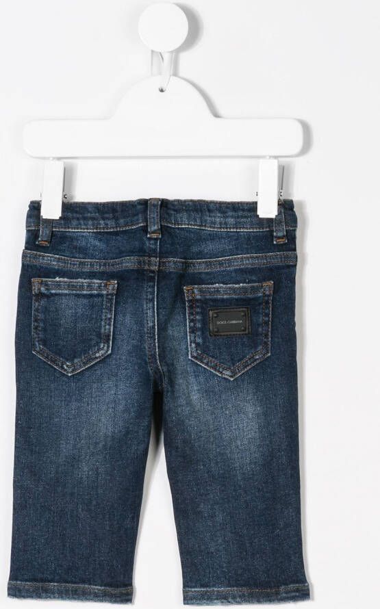 Dolce & Gabbana Kids Jeans met vijf zakken Blauw
