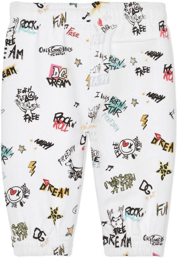 Dolce & Gabbana Kids Jersey trainingsbroek Wit