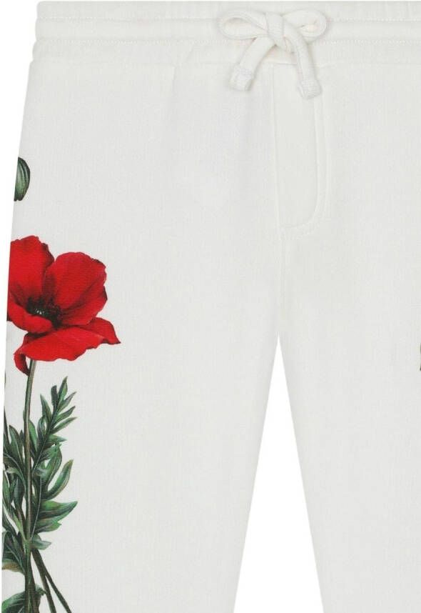 Dolce & Gabbana Kids Joggingbroek met bloemenprint Wit